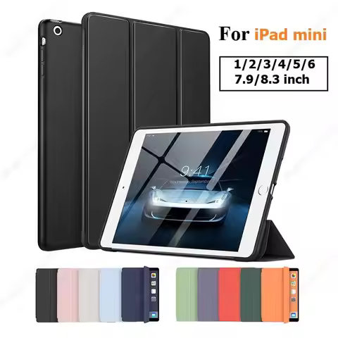 Smart Cover For iPad Mini 5 Case Mini 4 Mini 3 2 7.9'' Wake Sleep Flip Stand Case Soft Protective Ca