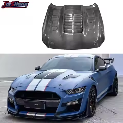Carbon Fiber GT500 KR Style Front Engine Hood Cover With Air Vent For Ford Mustang 2 Door Coupe Bonn