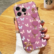 YBD Casing For iPhone 15 Pro Max 16 Pro Max 16 15 Plus iPhone 16E Cute Girl Butterfly Shell Electrop
