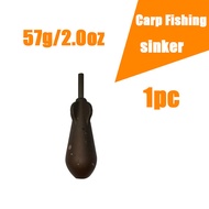 YOTO 1/3pc Anti-Snag Coated Inline Tube Sinkers – Rust-Resistant Lead Design for Carp Fishing Ideal