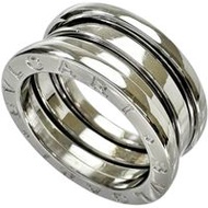 Pre-owned BVLGARI B-ZERO1 3-Band Ring in 18K White Gold, 8.8g, Size 49, Women's, Size 9