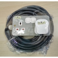 Heavy-duty extension wire / 2Gang Metal Clad Extension Wire / Heavy Duty Double Extension Plug Metal