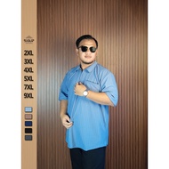 KEMEJA JUMBO MEN'S SHORT-SLEEVED SHIRT SHIRT/ KNITPOLO JUMBO Zipper SHIRT SIZE COLLAR XXL XXXL XXXXL