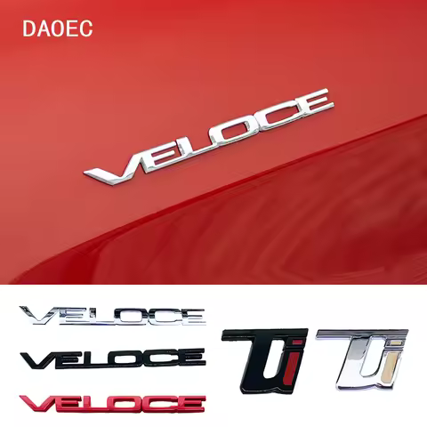 Car Metal Letter VELOCE Ti Styling Decorative Stickers For Alfa Romeo Giulia Stelvio Exterior Modifi