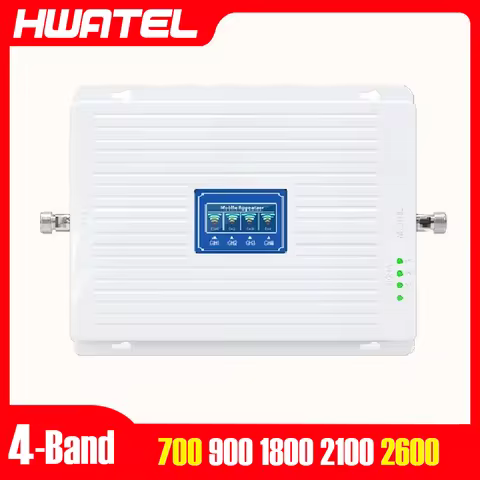 1.2 KG 25dBm 75dB Gain High Power 4 Band Cellular Amplifier 700 900 1800 2100 MHz 4G 5G Signal Boost