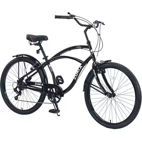 26 Adult City Hybrid 7-Speed Steel Cruiser Bike for Men, Women, and Seniors