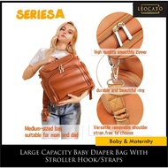 Large Capacity Baby Diaper Bag With Stroller Hook/Straps