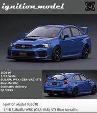 1/18 IG汽車模型 Ignition Model IG3610 1/18 SUBARU WRX (CBA-VAB) STI Blue Metallic