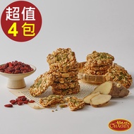 【超比食品】纖女系燕麥脆片-海苔麻油雞風味100g X4包