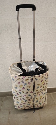 可愛卡通圖案 輕便拉桿購物車買餸車