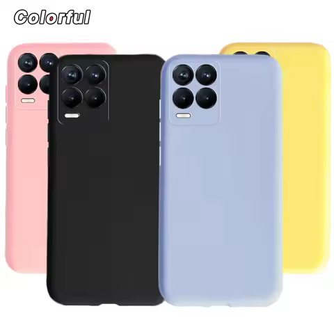 For Realme 8 Pro Case RMX3081 Cover Realme 8 Pro RMX3085 Coque Fundas Liquid Silicone Soft Phone Bum