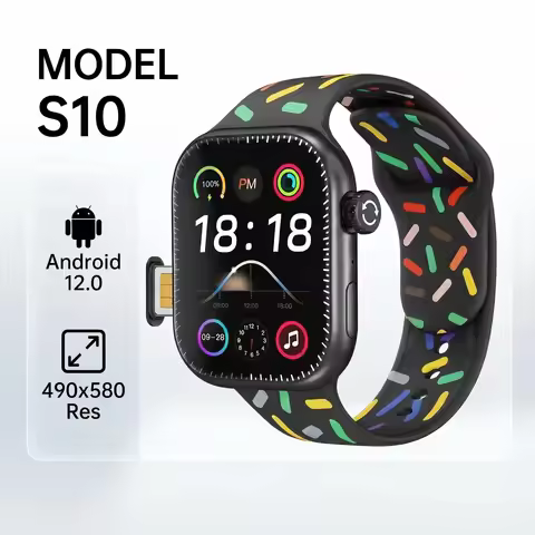 S10 Cellular Version Smartwatch 4G With Android 12.0 180° Rotating Camera 256GB Storage GPS WIFI Glo