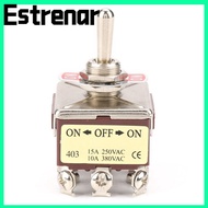 ESTRENAR Rocker Switch, 12 Pin 12mm 4PDT Toggle Switch, Rocker Lever Mini Size Self-locking Type 3 P