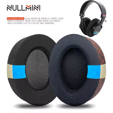 Nullmini Cooling Gel Earpads for Sony MDR-V6 V7 7506 CD900ST ZX770BN ZX780DC WH-CH700N CH710N CH720N