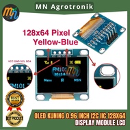 YELLOW BLUE 0.96 NGY I2C 128X64 OLED LCD DISPLAY MODULE