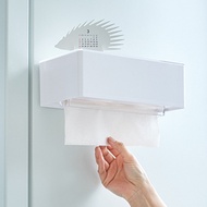 ISETO｜日製磁吸壁掛/桌上兩用寬形下降式沉蓋面紙盒-白