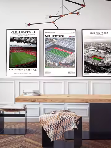 Football Field Cricket Old Trafford Stadium Wall Art Poster Sports Venue Canvas Painting Manchester 