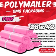 PLASTIC POLYMAILER 28x42 PINK Premium Thick Glue POLYMAILER Envelope Bag Bubble Color Packing Clothe