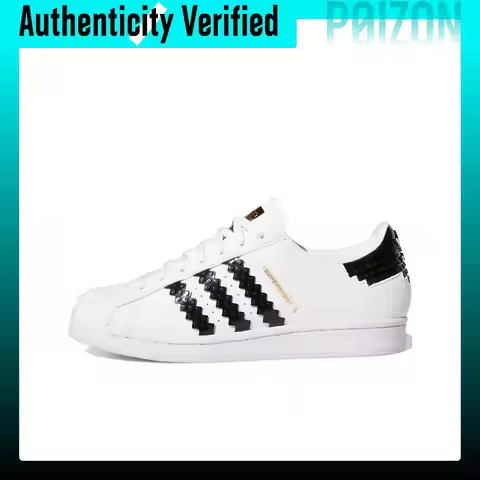 Adidas Originals x LEGO SUPERSTAR Low top Skateboard Shoes Unisex White Black GW5270