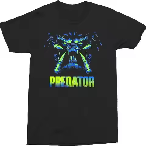 Predator Neon Close Up Space Alien Scary Action Horror Movies T Shirt 40-40