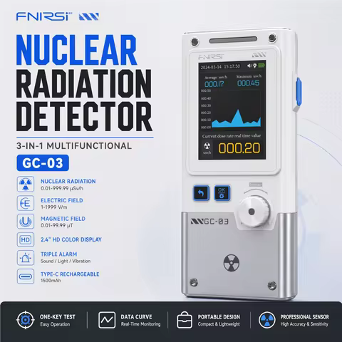 Multifunctional Radiation Detector Nuclear Tester with GM Tube Electric Magnetic Field Meter 3-in-1 
