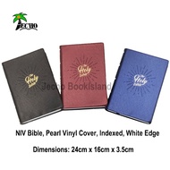 NIV Bible Large Print,  Pearly Vinyl Cover Hardcover Gold edge indexed