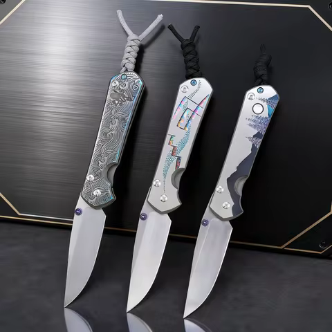 Chris Reeve - Starry Sky Large Knife, a hand-carved folding knife made of M390 steel and titanium al