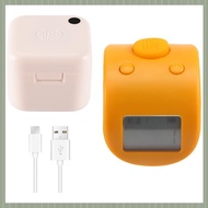 (QJWR) Mini Digital LCD Electronic Finger Ring Hand Tally Counter 6 Digit Rechargeable Counters Clic
