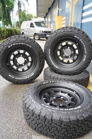 (Set of 5) High Peak J-01 Style Rim Wheel With Tyres Package Kenda KR28 BFGoodrich KO2 Dunlop AT2