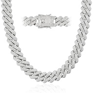 Mens Cuban Link Chain Miami Cuban Necklace 18K Gold Silver Chain For Men Women 14mm Iced Out Hip Hop
