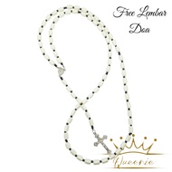 Rosary 77x Our Father StringTALI | White Rosary Beads | Rosary Free Prayer Sheet