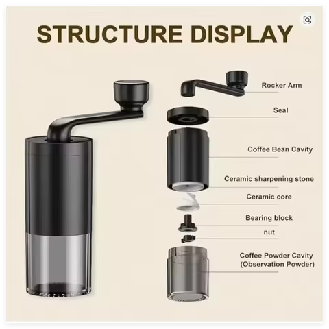 1Manual Coffee Grinder Coffee Bean Grinder Manual Burr Hand Coffee Grinder Unique Gift For Camping