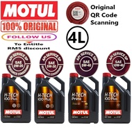 MOTUL H-TECH 100 PLUS 0W20 / 5W30 / 5W40 / 10W40 100% SYNTHETIC FULLY SYNTHETIC 4 LITER