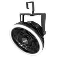 Camping Fan with Led Lantern - 10000mAh 8inch Rechargeable Battery Operated Tent Fan with Light and 