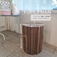 เก้าอี้กลม เก้าอี้คาเฟ่ เก้าอี้สตูลไม้ สตูลไม้สัก สตูลนั่ง Chair stool