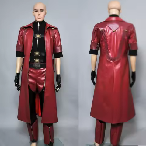 Devil May Cry 4 DMC4 Dante Pleather Jacket Trench Coat cosplay costume Full Set