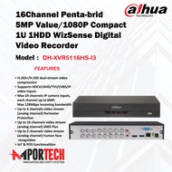 DAHUA DVR 16 Channel Penta-brid 5MP Value/1080P Compact 1U 1HDD WizSense DH-XVR5116HS-I3