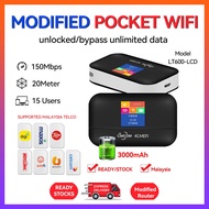 【CIMCOM】Portable Wifi 4G LTE MIFI 150Mbps LT600(LCD) Modified Unlimited Hotspot Mifirouter Pluggable Router SIM Card