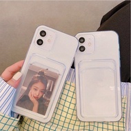 Iphone11 卡包純色手機殼 卡層卡夾照片夾層插卡手機殼