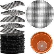 300 Plant Pots Hole Mesh Pad - MAQIHAN Flower Pot Mesh Mat Terrarium Potting Eye Mesh Mats Pot Substrate Barrier 2 Inch Net Bonsai Gardening Grid Ceramic Drainage Hole Mesh Screen Prevent Soil Leaking