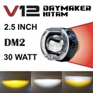Lampu Utama LED Daymaker Hitam 2.5 Inch 25 Inchi BiLED Ala Ala Projie proji Projector V12 DM2 Black