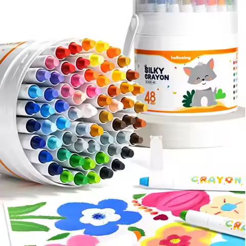 12/24 Color Crayon Set Twist-Up Washable Oil Pastels Blendable Silky Smooth Coloring Pencils for Tra