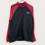 古著adidas運動外套/球衣，黑色，XL碼