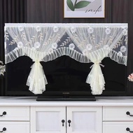 TV dust cover55Inch65Inch75Inch TV dust cover lace embroidered TV dustproof cloth cover VC16