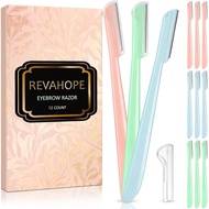12 Pieces Eyebrow Razor, Dermaplane Razor with Blade Cover Face Razors for Women, Dermaplaning Tool 