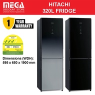 HITACHI R-BG415P6MSX 320L 2-DOOR FRIDGE | Bottom Freezer | Inverter | 3 Ticks