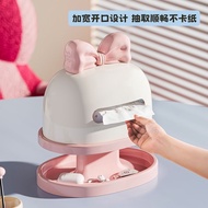 Dopamine Bow Contrast Color Tissue Box Household Living Room Coffee Table Double-Layer Paper Box Ent