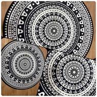 (KAISON) Simple Modern Moroccan Style Semi Circle Entrance Carpet Floor Mat Household Door Pedal Mat