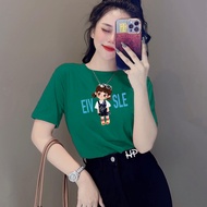 Áo Thun Thái Nữ Form Vừa Cotton 100% Mềm Mịn Mát (Mã A41 Cô Gái Má Hồng) Từ 40 Đến 60kg Phong Cách C