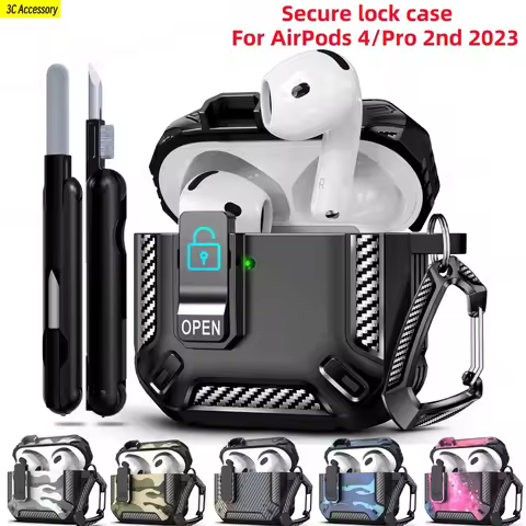 Shockproof Case for AirPods 4 with Active Noise Cancellation with Keychainfor Newest Men AirPods Pro
